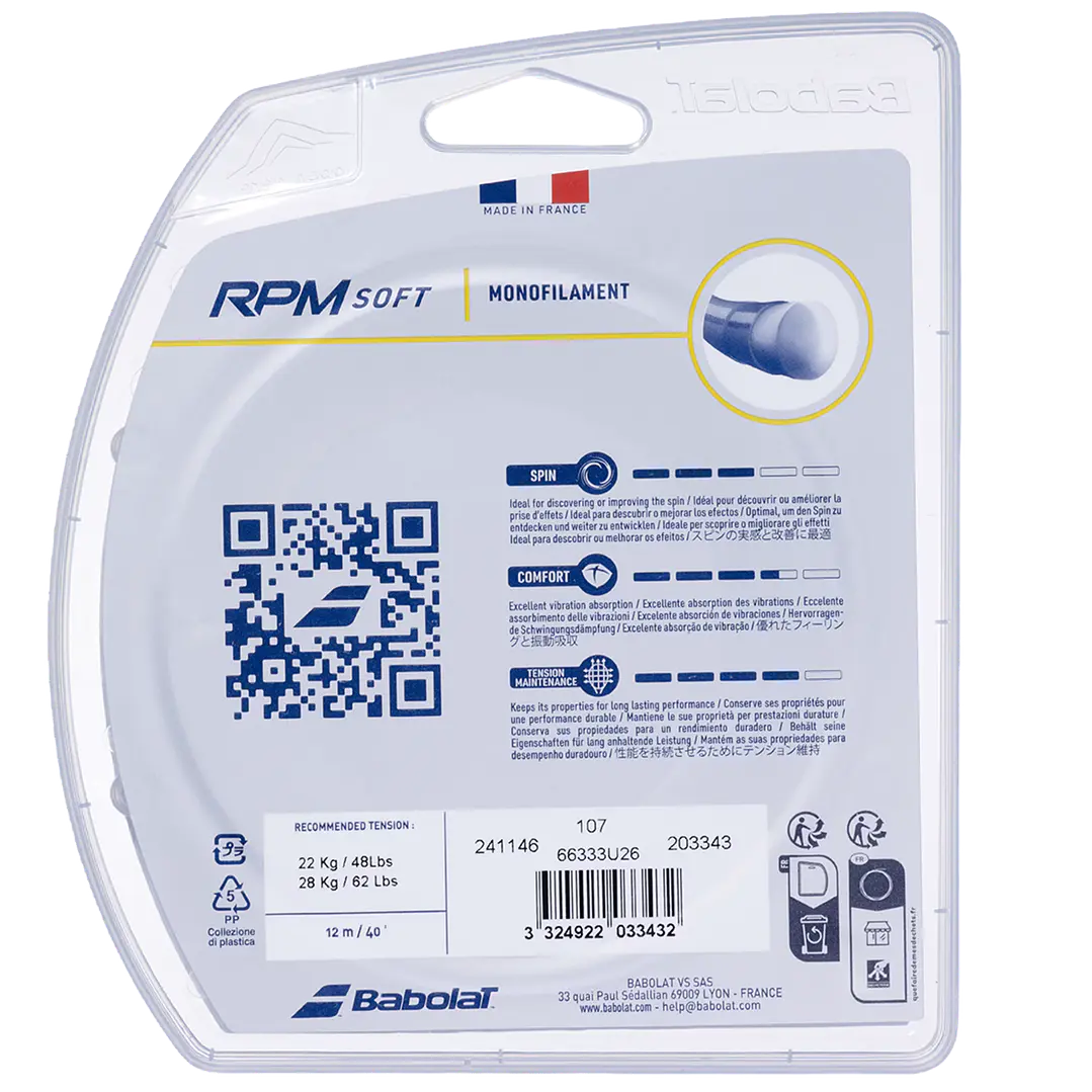 Cuerda de Tenis Babolat RPM Soft 12 m Gris 2