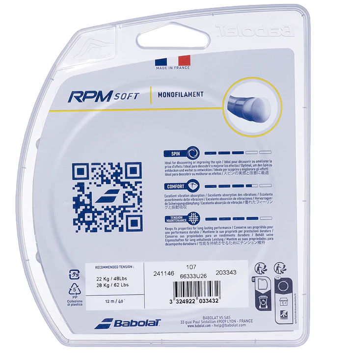 Cuerda de Tenis Babolat RPM Soft 12 m Gris 2