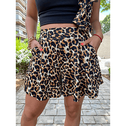 Falda short Fiona Leopardo