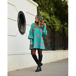 Sweater Renata verde fucsia