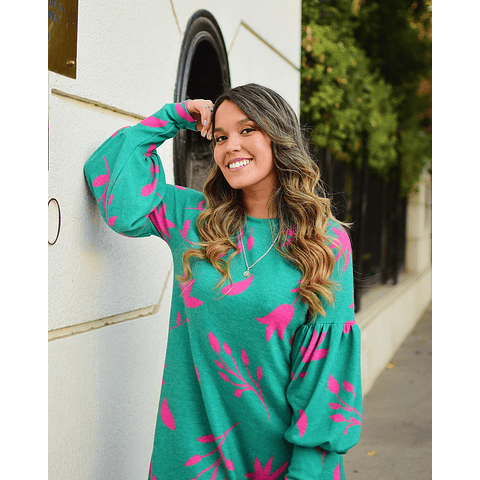 Sweater Renata verde fucsia