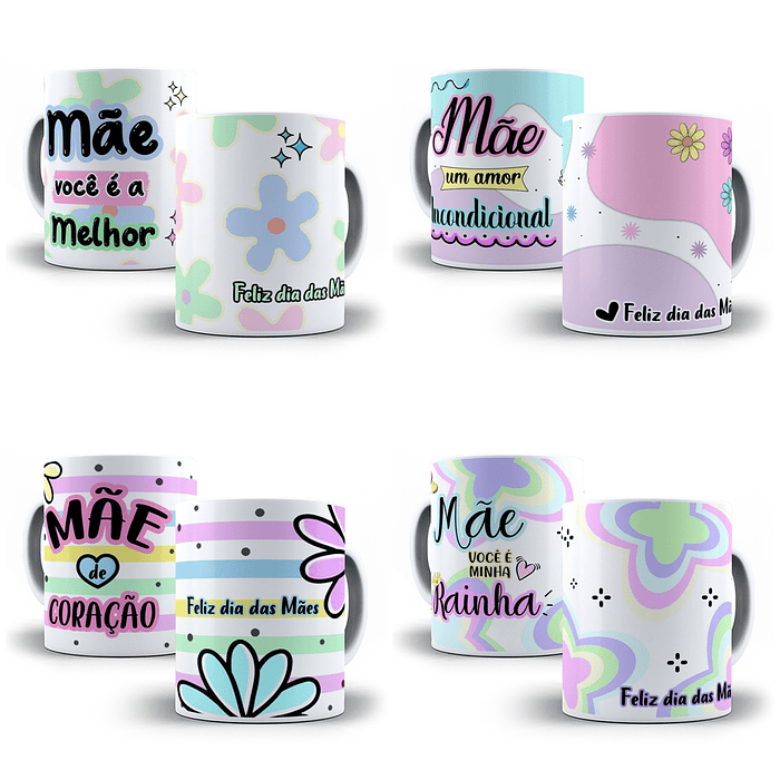 24 Artes para Caneca Caneca e Azulejo Dia das Mães em Photoshop