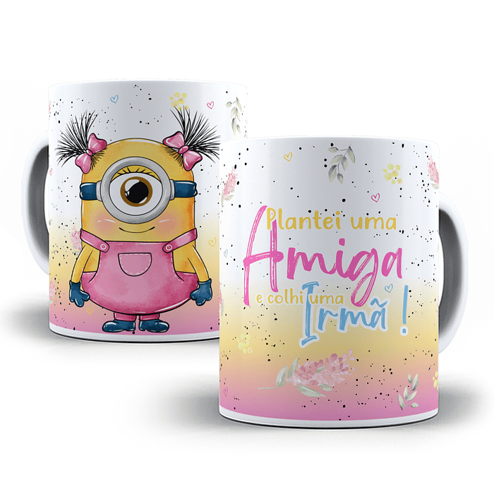 7 Artes Caneca Minions Editável em Corel Draw