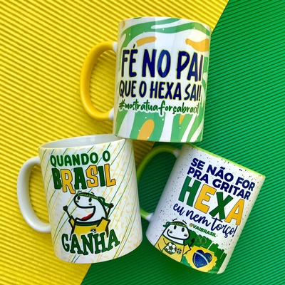 15 Arte Caneca Flork Brasil Torcedor Copa 2022 Arquivos Pdf Editável 1