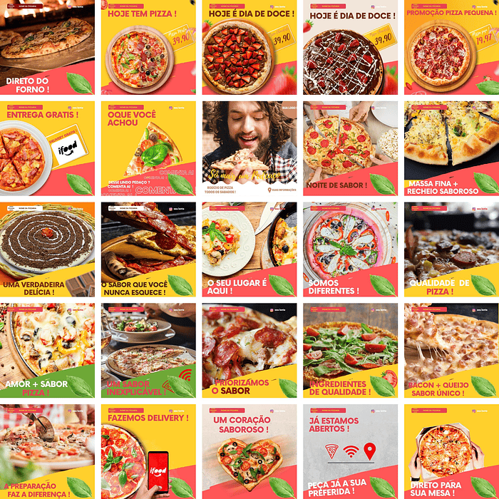 Pack Canva Pizzaria Pizza Templates Editáveis 400 Artes + Bônus