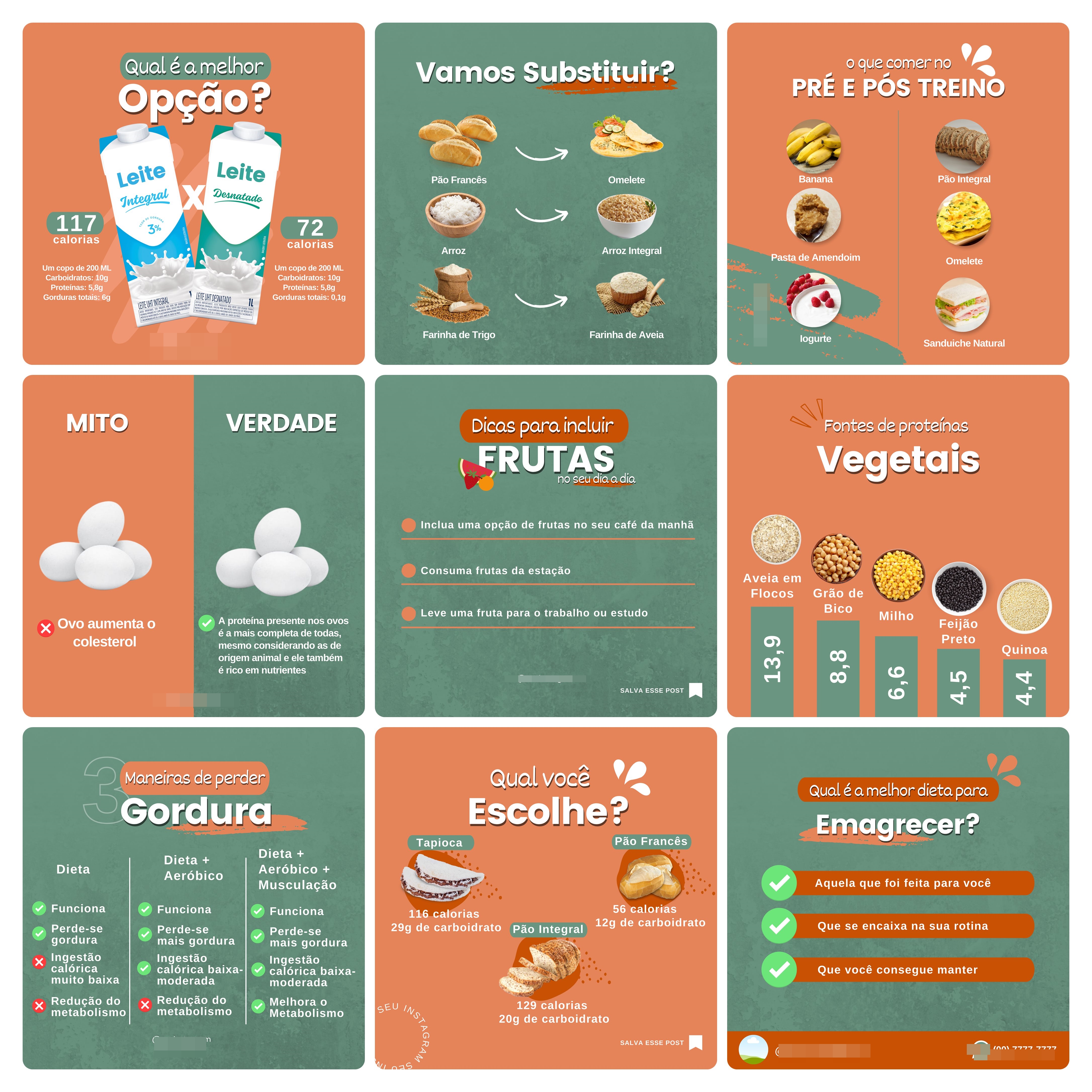 Pack Canva Nutricionista Template Editável 100 Artes + Bônus 7