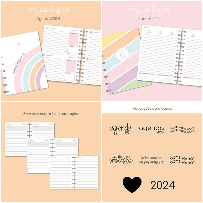 Arquivo Combo Agendas e Planner 2024 em Pdf