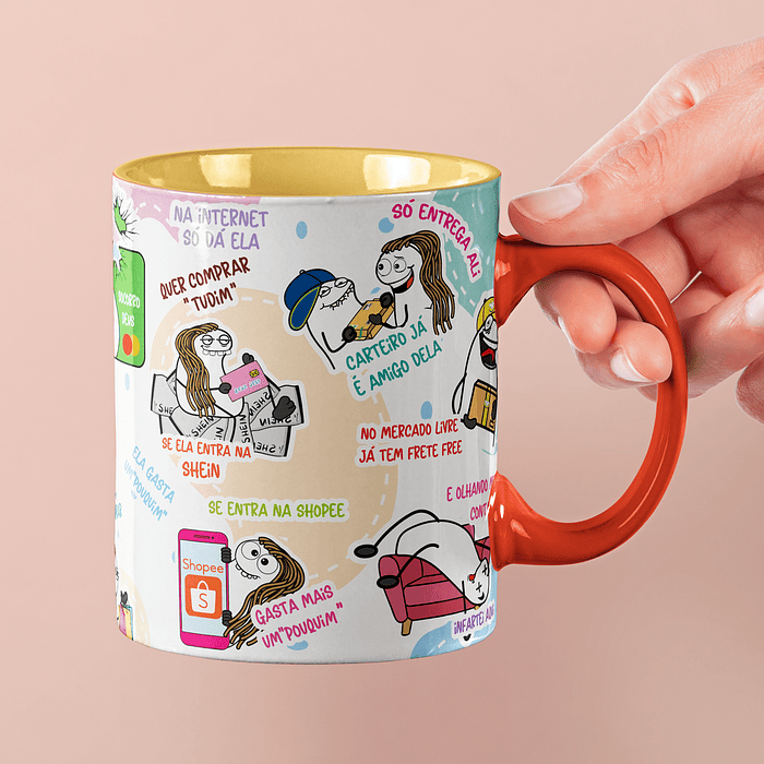 Arte para Caneca Se quer um conselho larga que ainda tá em tempo essa mulher comprar até vento Mulher Gastadeira Arquivo Png