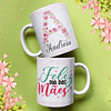 Arte Caneca Letra Inicial Floral Dia das Mães em Jpg