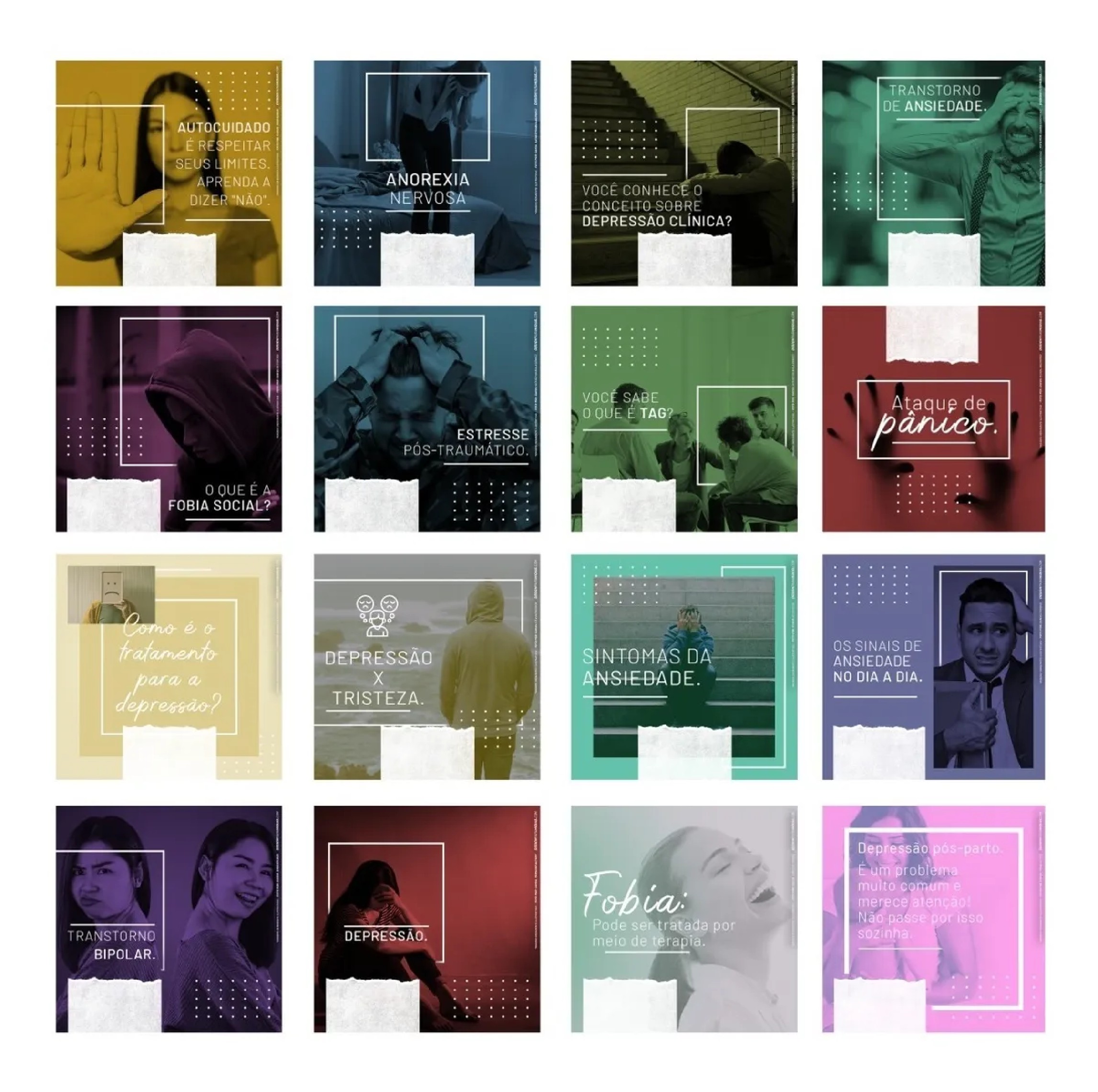130 Artes Mídias Sociais Psicologos Editáveis Photoshop + Png 1