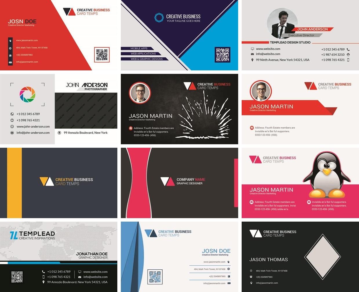 1500 Artes Mídias Sociais Cartão de Visita Editáveis Photoshop 3