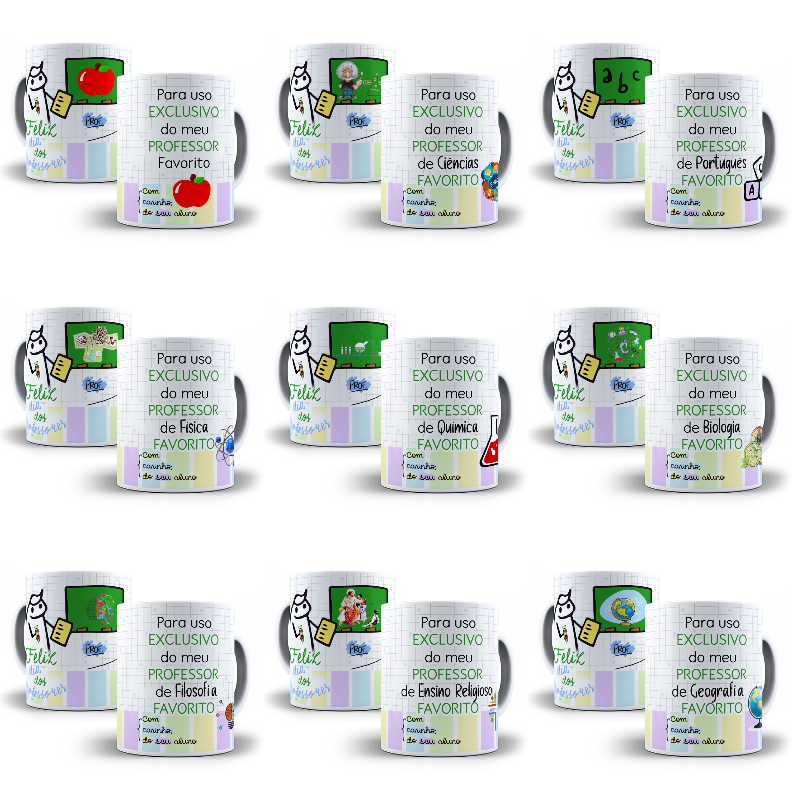 24 Artes Caneca Meu Professor Favorito Sublimação Arquivos em Corel Draw + Jpg 1