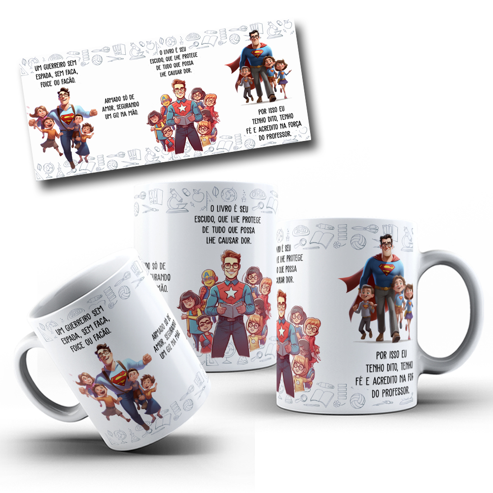 Arte Caneca Dia dos Professores Um Guerreiro sem Espada, Sem Faca, Foice ou Fação Arquivo Png  2