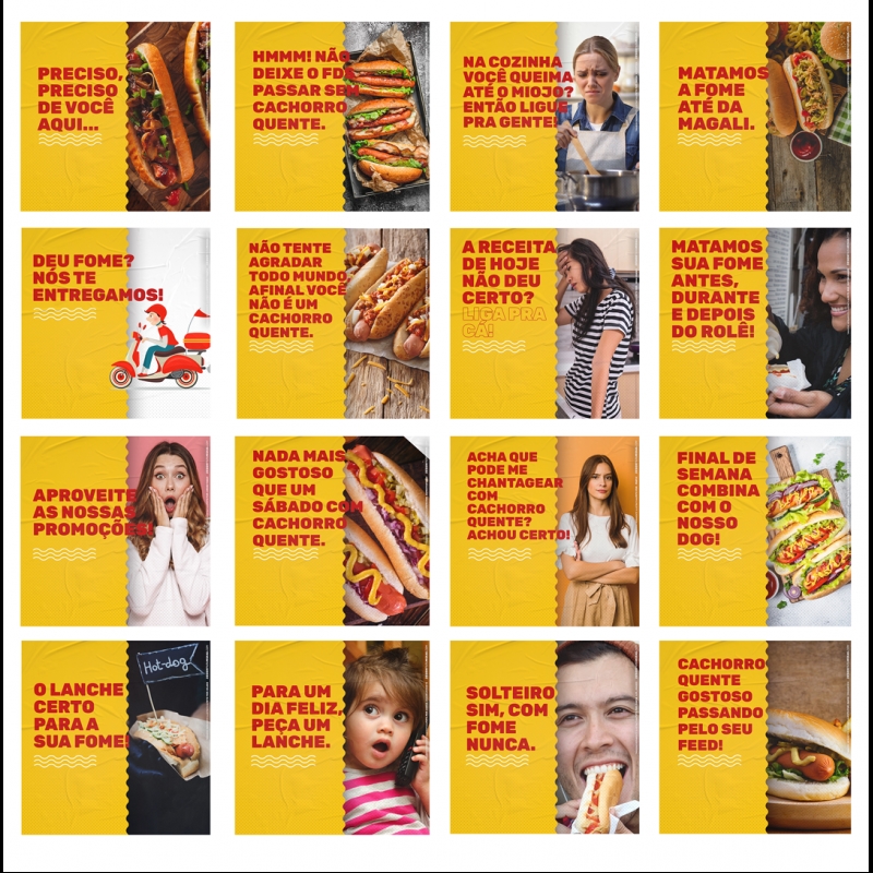 130 Artes Mídias Sociais Cachorro Quente Hot Dog Editáveis Photoshop 4
