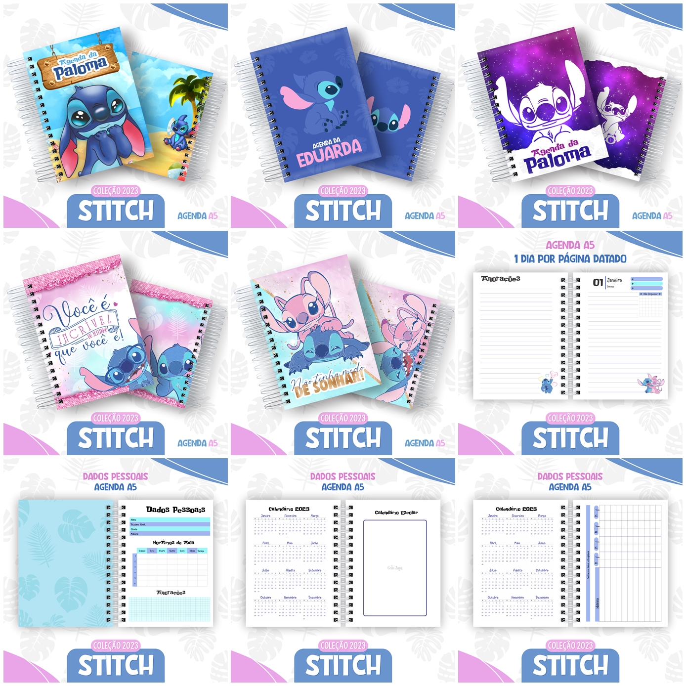 Coleção Agendas Wandinha Jenna Ortega + Stitch Completo em Pdf 2023 1