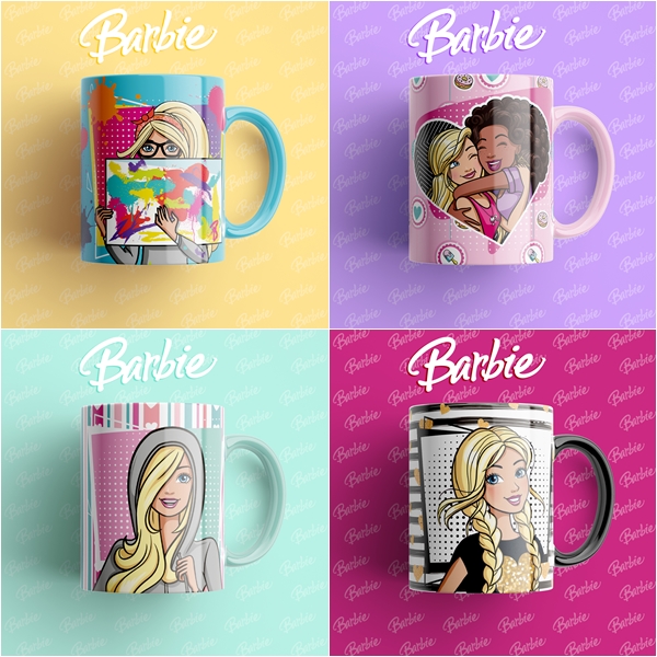 30 Artes Caneca Barbie Editável em Photoshop 4