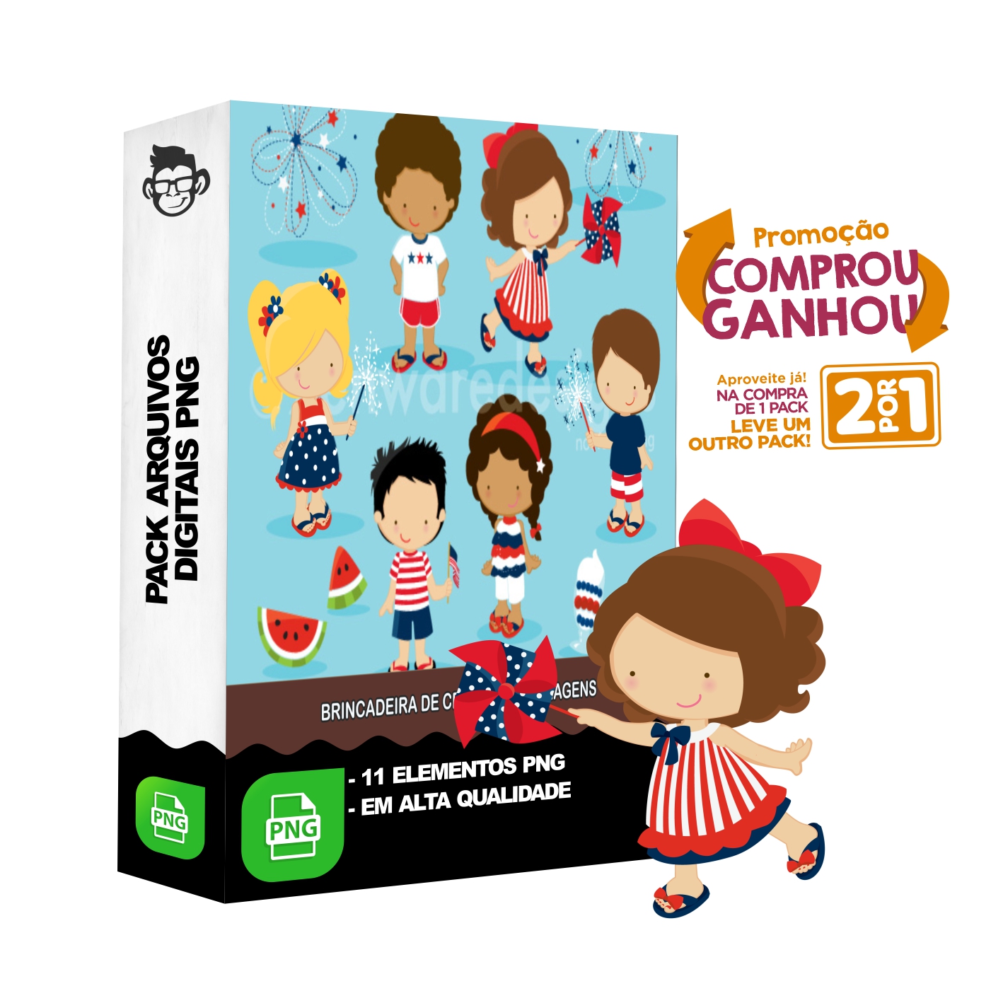 Kit Digital Brincadeira de Criança sem fundo Png 1