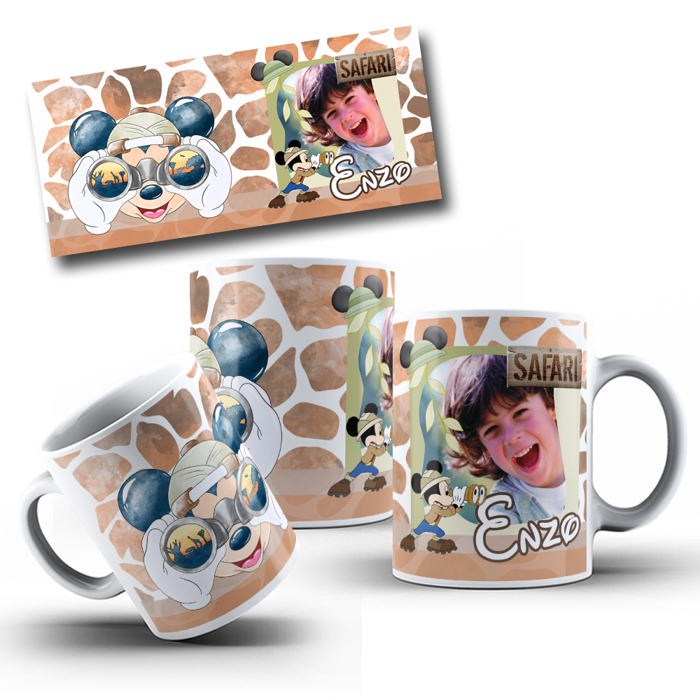 10 Artes Caneca Mickey Safari Arquivo em CorelDraw  8