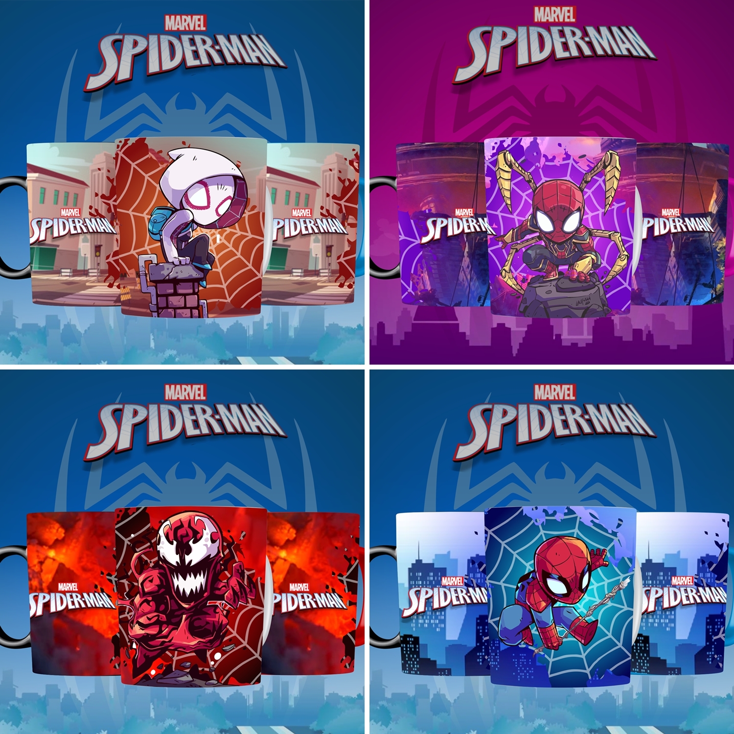 7 Artes para Caneca Homem Aranha Editável em Corel Draw 1