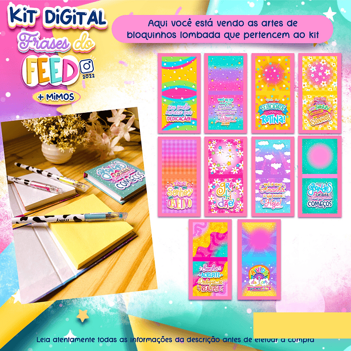 Kit Digital Frases do Feed em Png