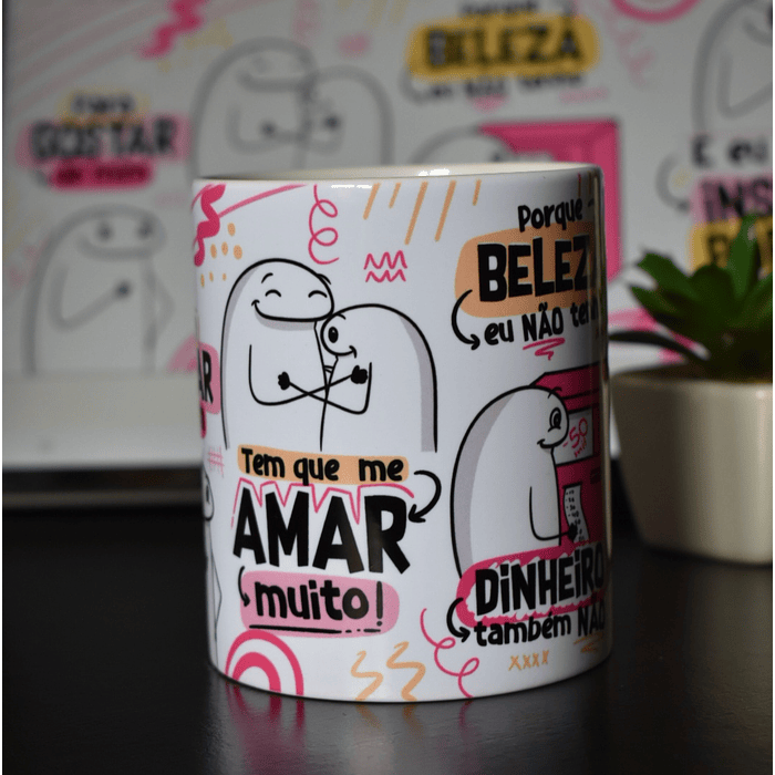 Arte Caneca Para Gostar de Mim Tem que mim Amar muito - Insuportável Versão Feminina Arquivo Png