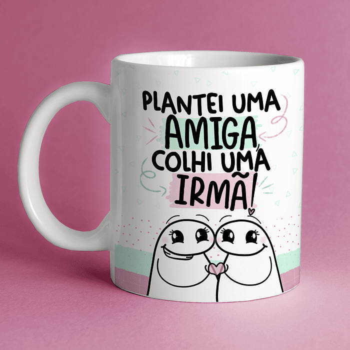 Arte Caneca Flork Amigas Amizade Arquivos Sublimação Png