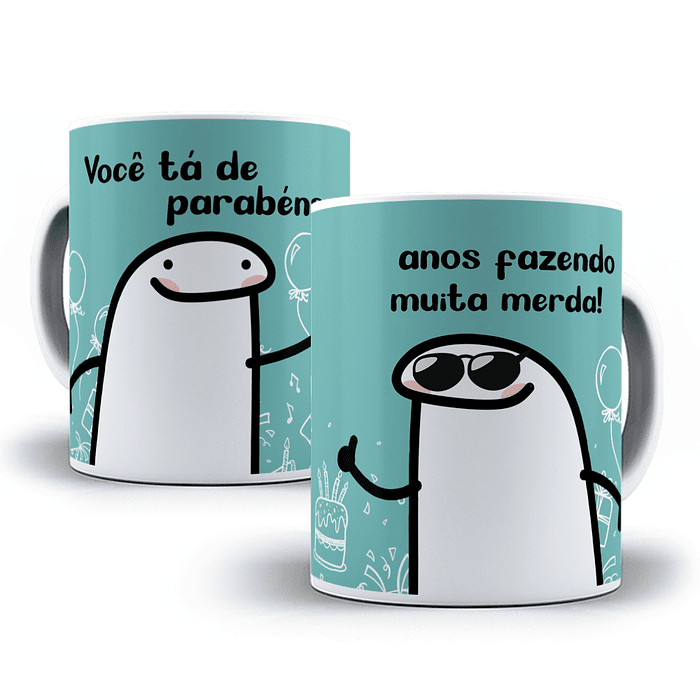 7 Artes Caneca Flork Aniversário Editável Photoshop + Png