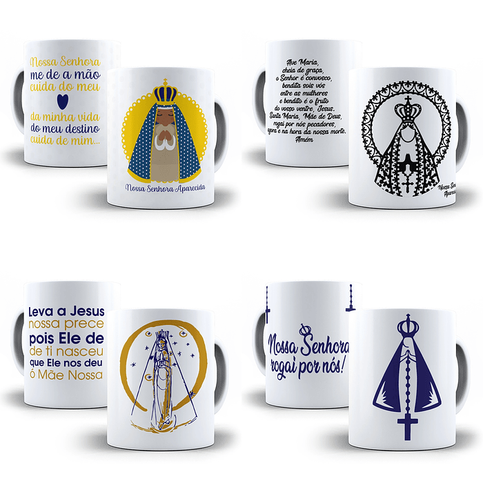 10 Artes para Caneca Nossa Senhora da Aparecida Editável em Corel Draw