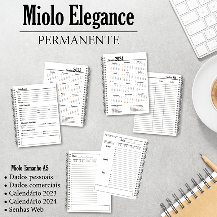 Arquivo Agenda Miolo Elegance Permanente em Pdf 