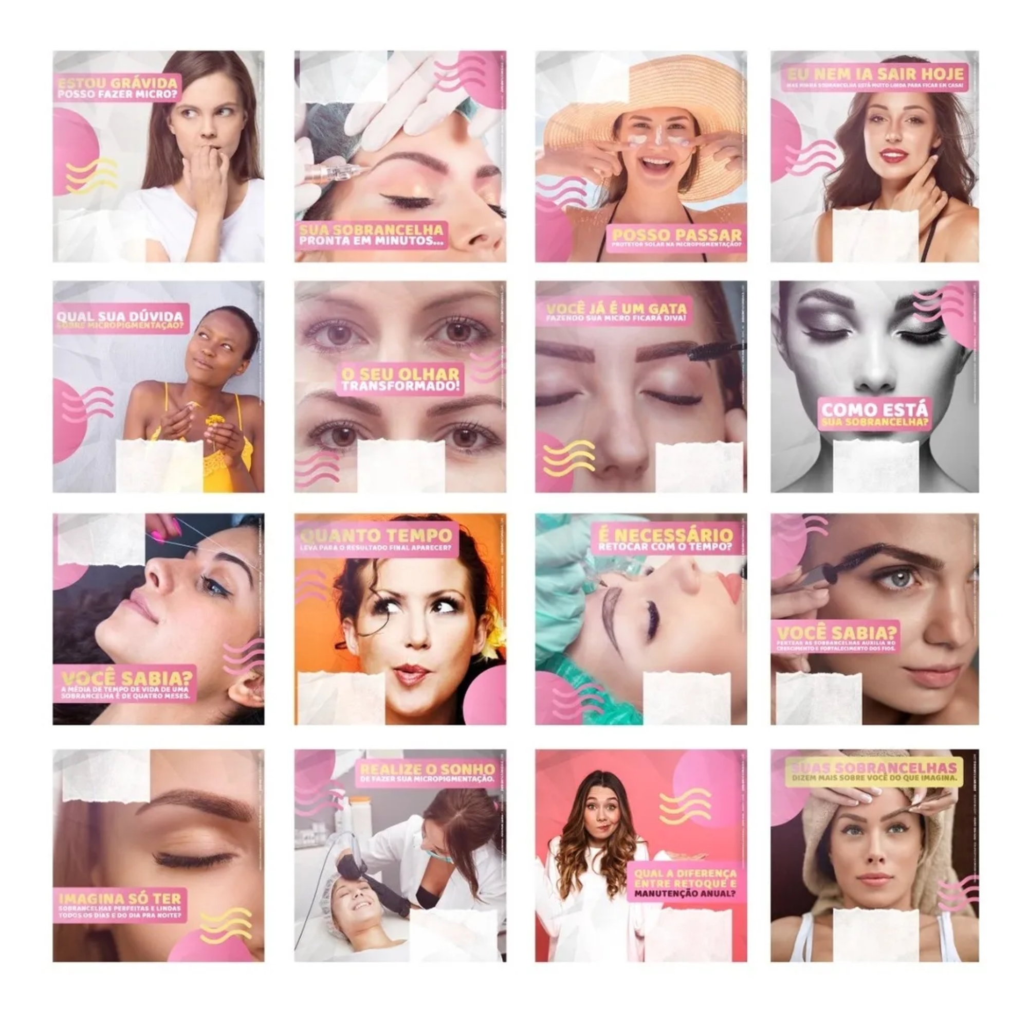 130 Artes Mídias Sociais Micropigmentação Editáveis Photoshop 2