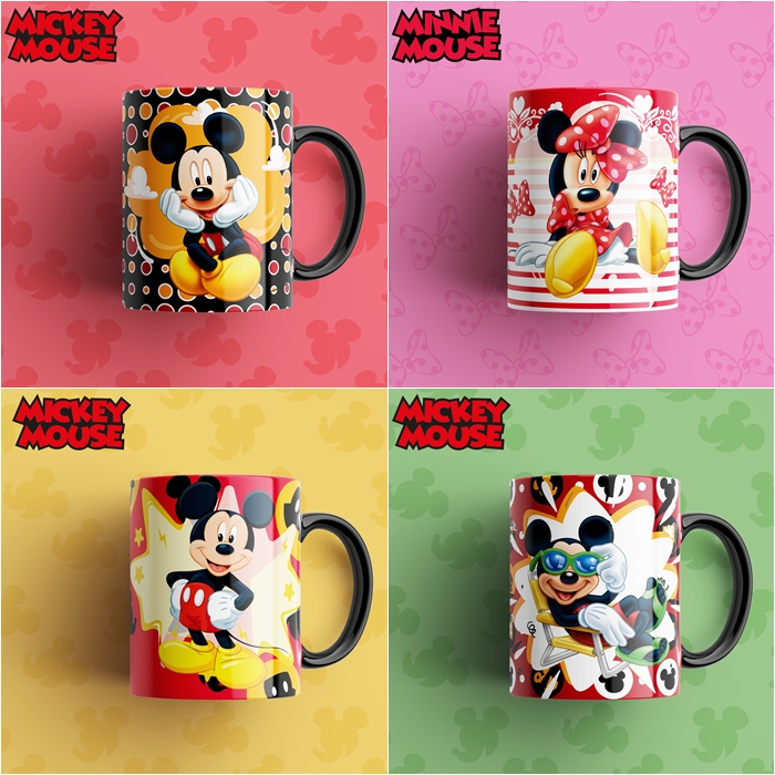 15 Artes Caneca Mickey e Minnie Editável em Photoshop 2