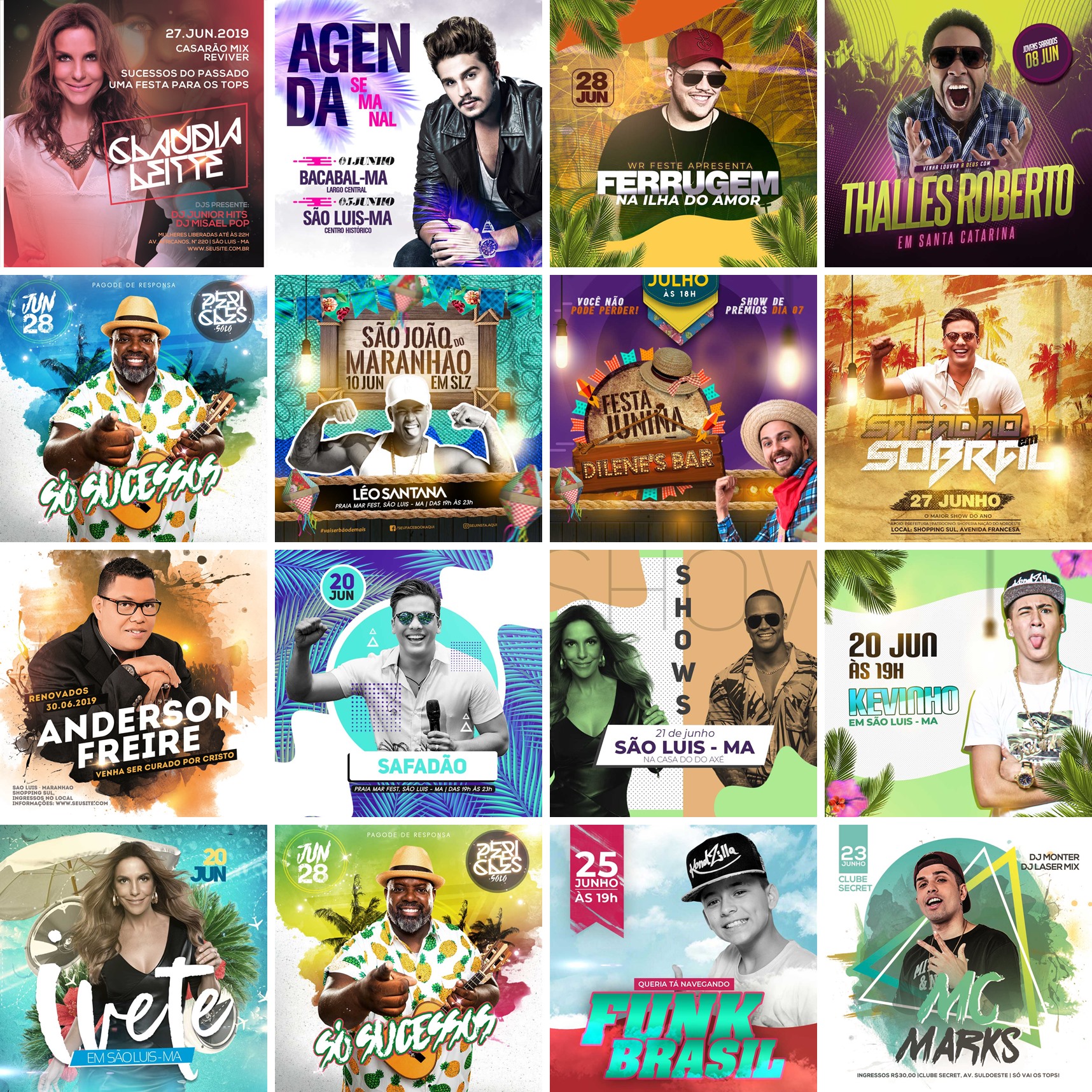 55 Artes Mídias Sociais Festa e Eventos Editáveis Photoshop 2