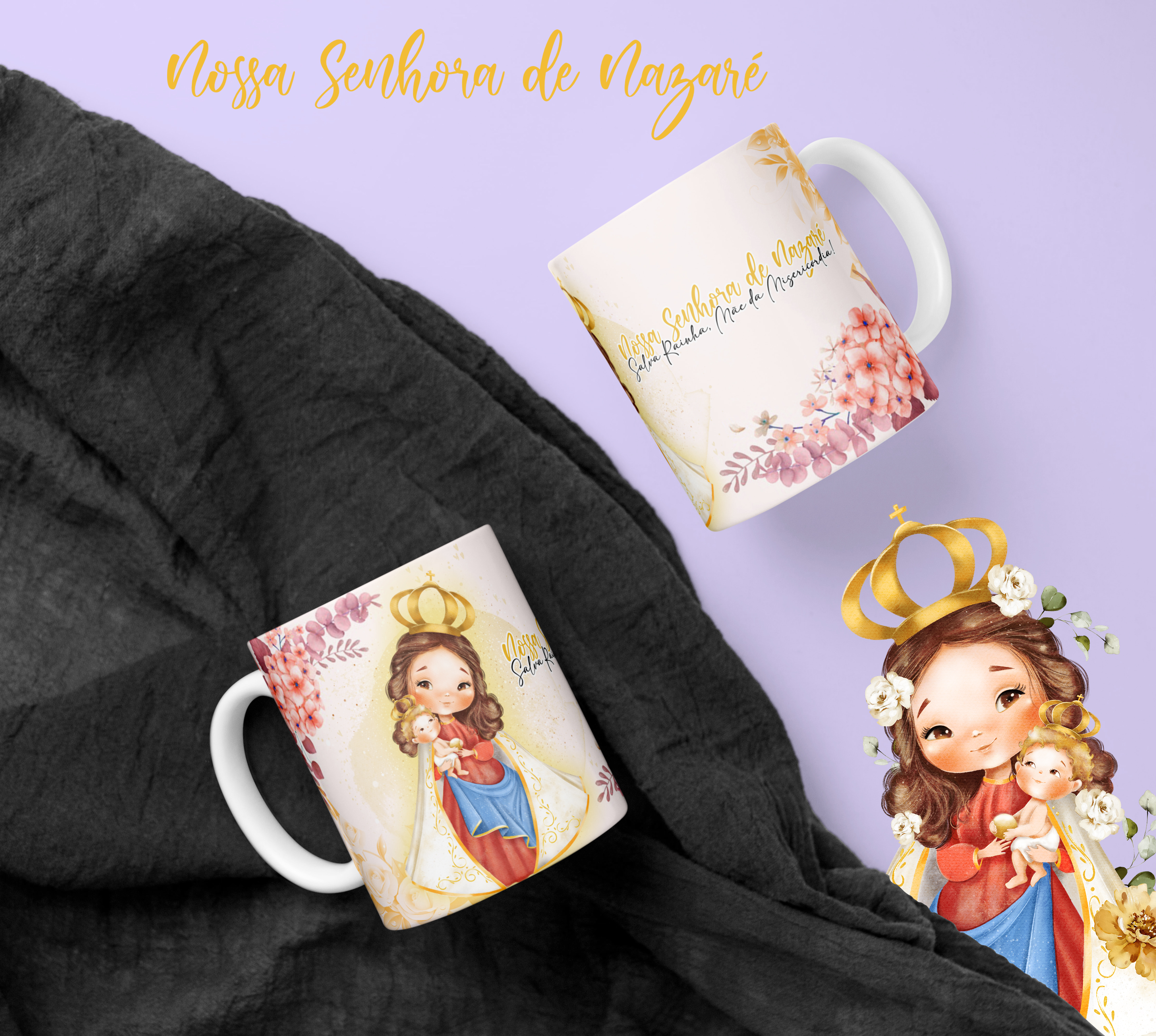 7 Artes Caneca e Camisa Nossa Senhora de Nazaré em Corel Draw  3