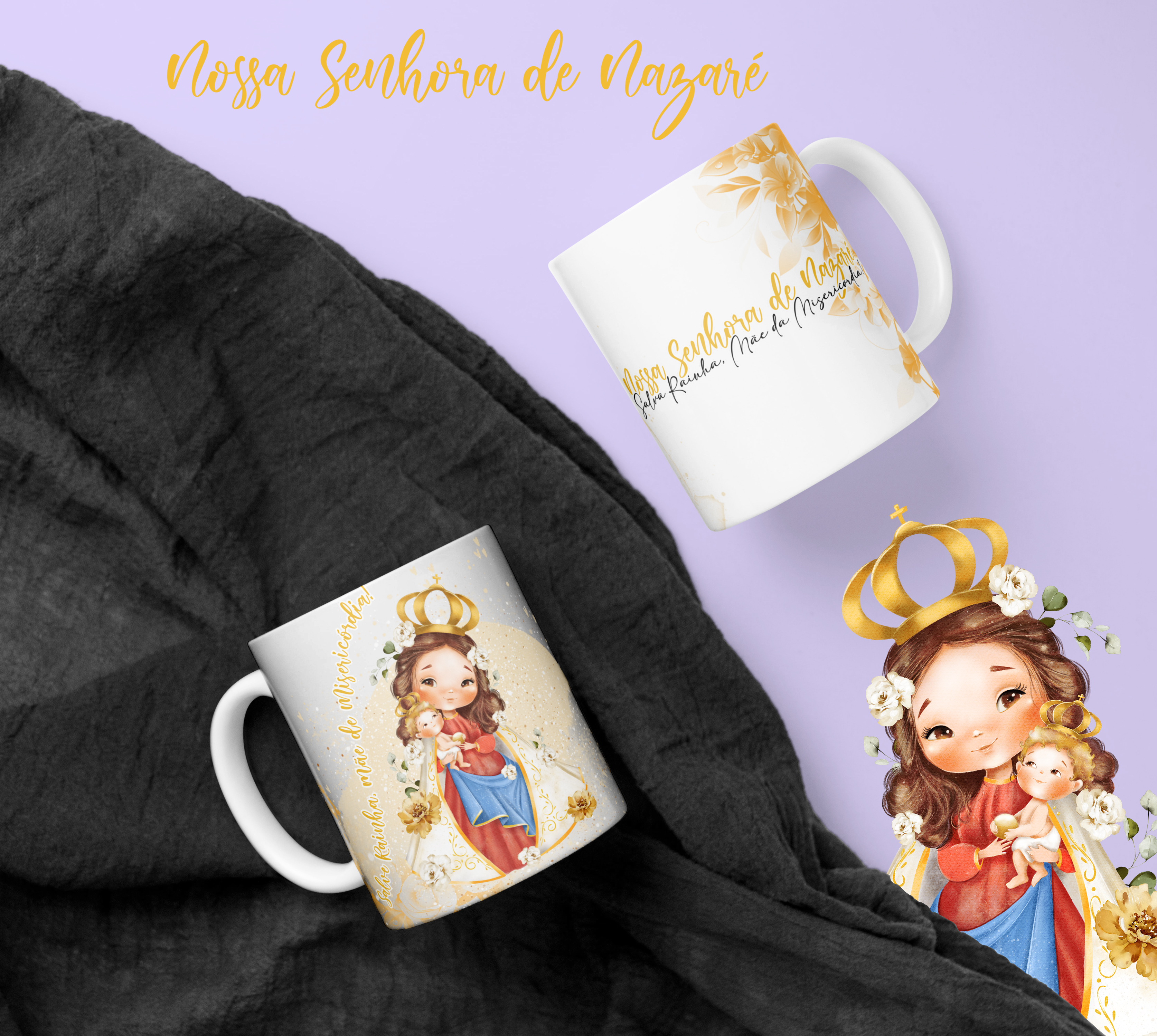 7 Artes Caneca e Camisa Nossa Senhora de Nazaré em Corel Draw  7
