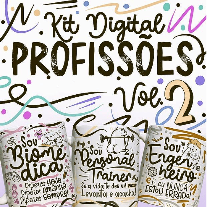 78 Artes Caneca Profissões Vol.2 Arquivo em Jpg