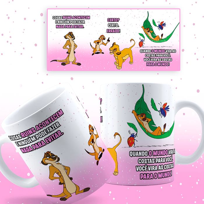 6 Artes Caneca Rei Leão Timão e Pumba Arquivos Png