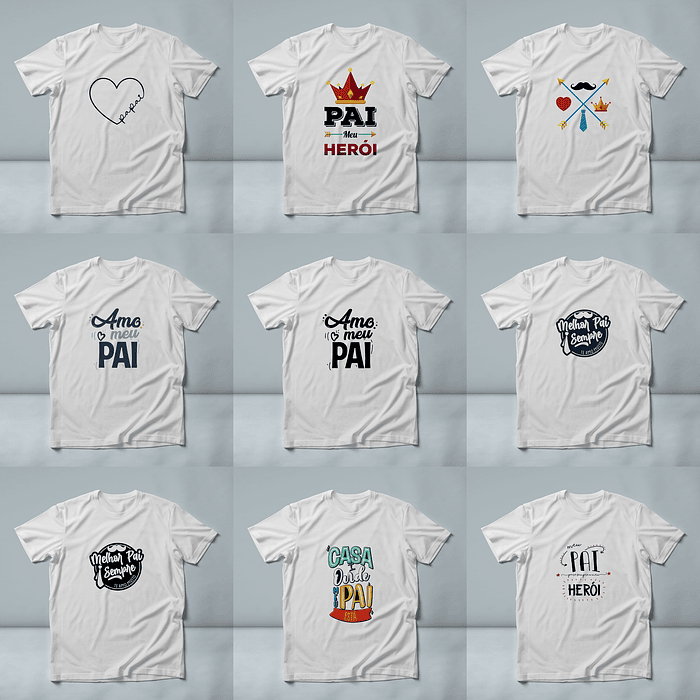 60 Artes para Camisa Dia dos Pais Arquivo em Jpg/Png