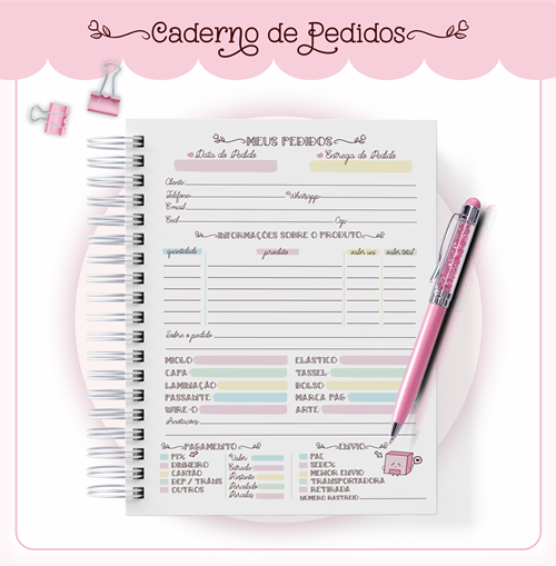 Arquivo Agenda Meus Pedidos Encadernação em Pdf  5