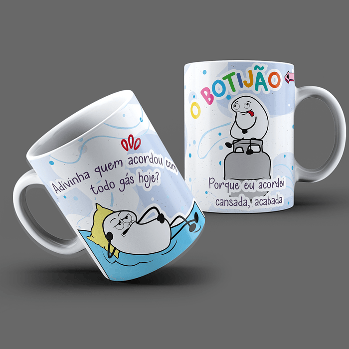 Arte Caneca Adivinha quem acordou com todo gás hoje Png