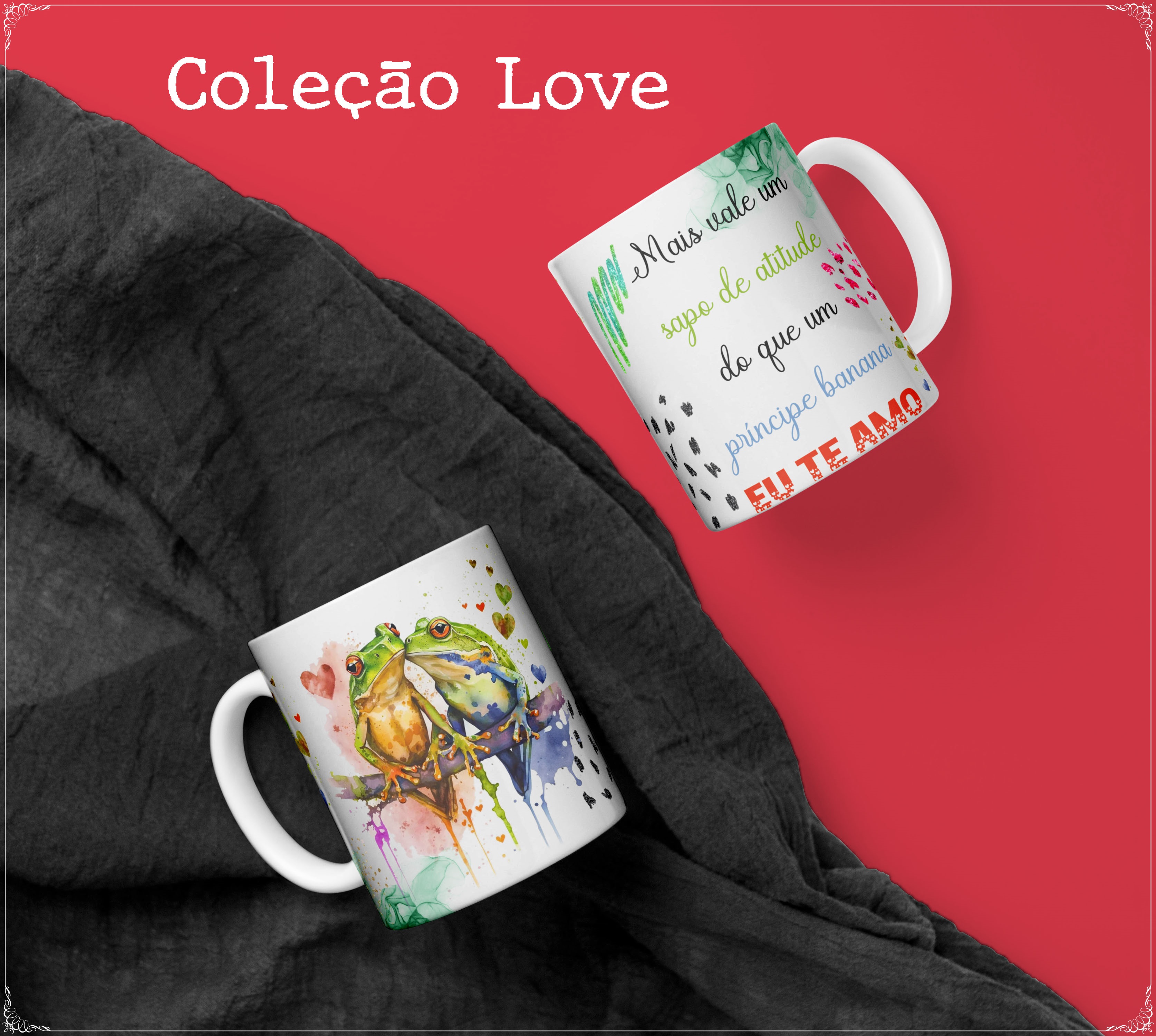 10 Artes para Caneca Namorados Love Animais em Corel Draw  2