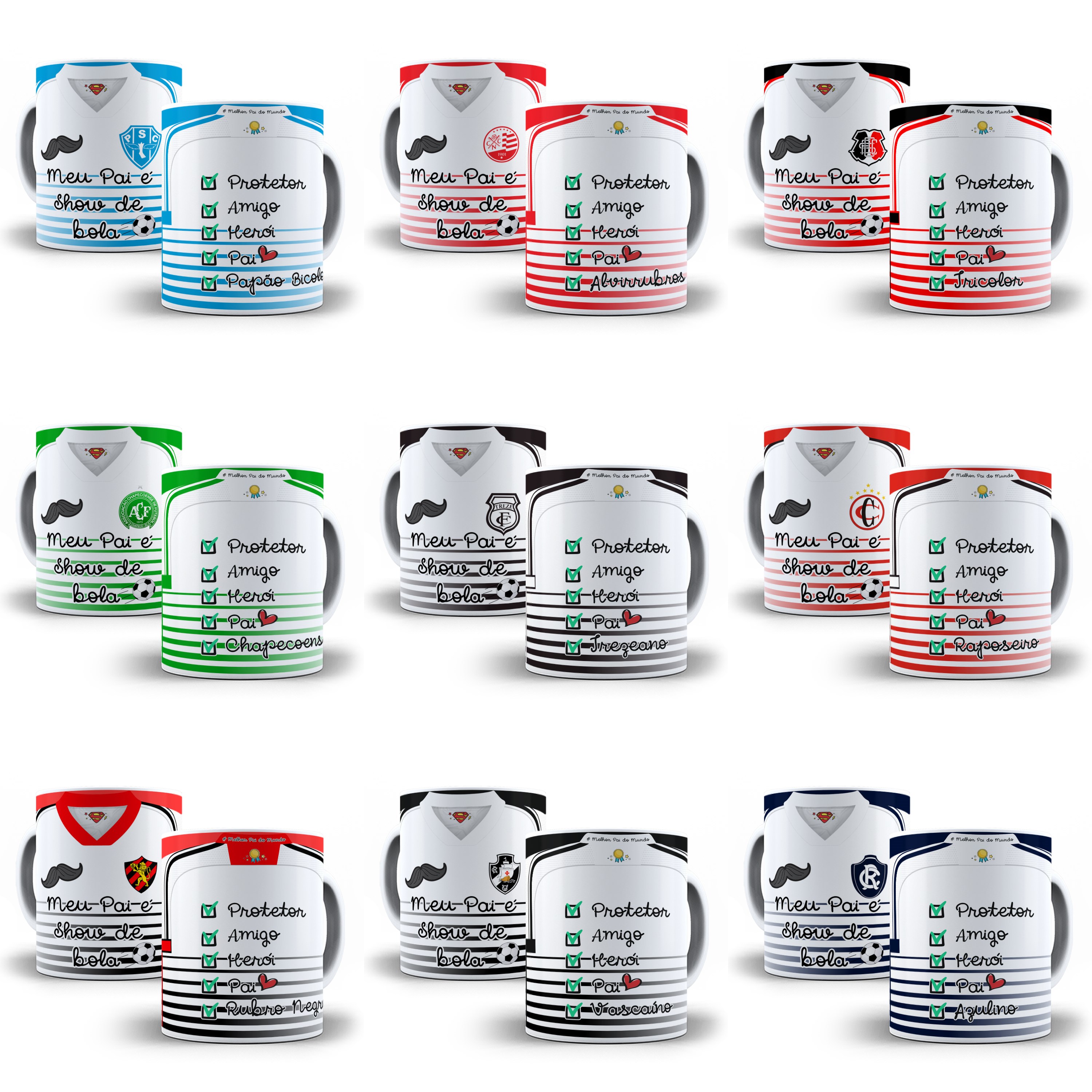 36 Artes Caneca Meu Pai É Show de Bola Times Futebol Editável Corel Draw + Png 2