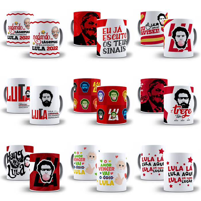 20 Artes Caneca Lula Eleições Política Sublimação Arquivos Png