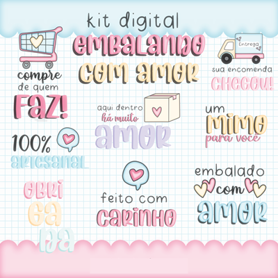 Kit Digital Embalagem Enviando com Amor em Png 3