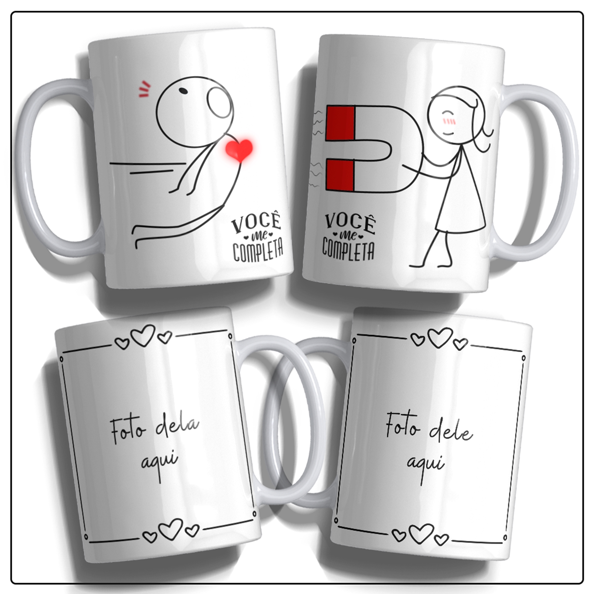 12 Artes para Caneca Dia dos Namorados Você Me Completa Arquivo em Jpge/Png 1