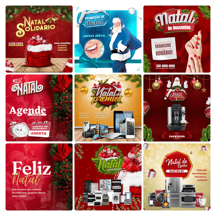 Pack Canva Natal Templates Editável 30 Artes + Bônus