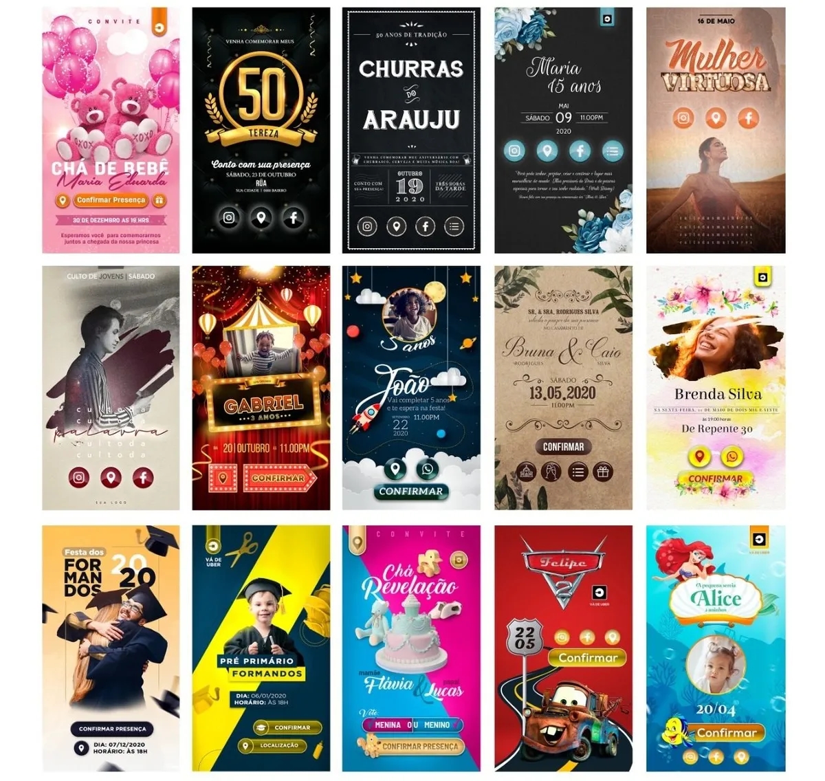 33 Artes Convites Interativos Editáveis Photoshop 2