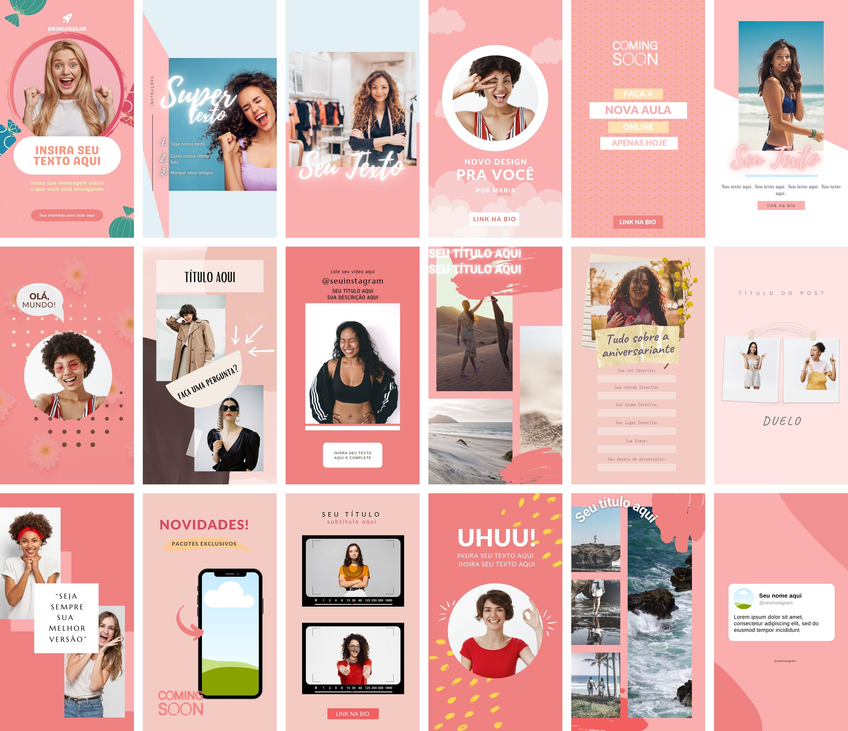 Pack Canva Capas Reels IGTV Instagram  Templates Editáveis 20 Artes + Bônus 1