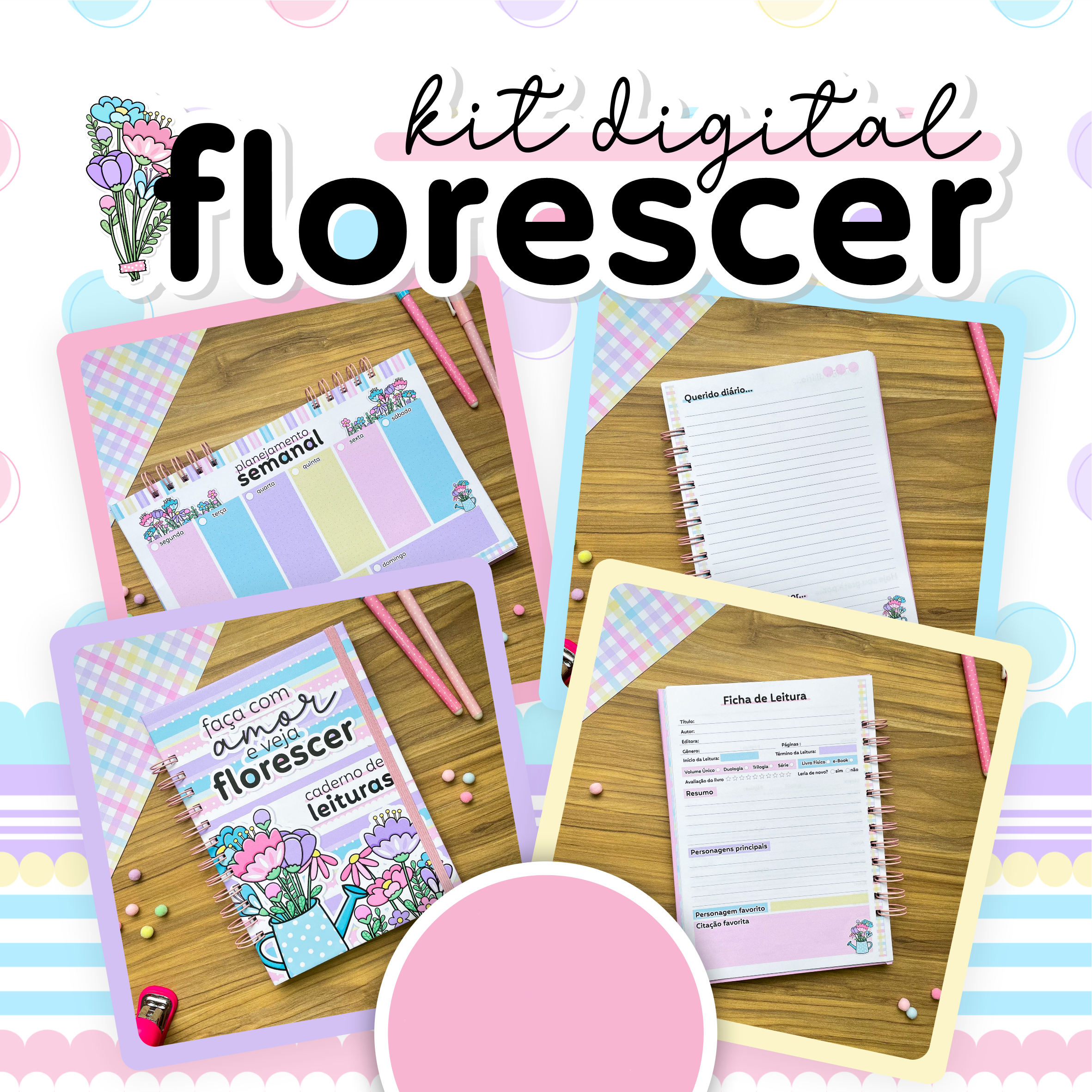 Kit Digital Florescer em Png 1