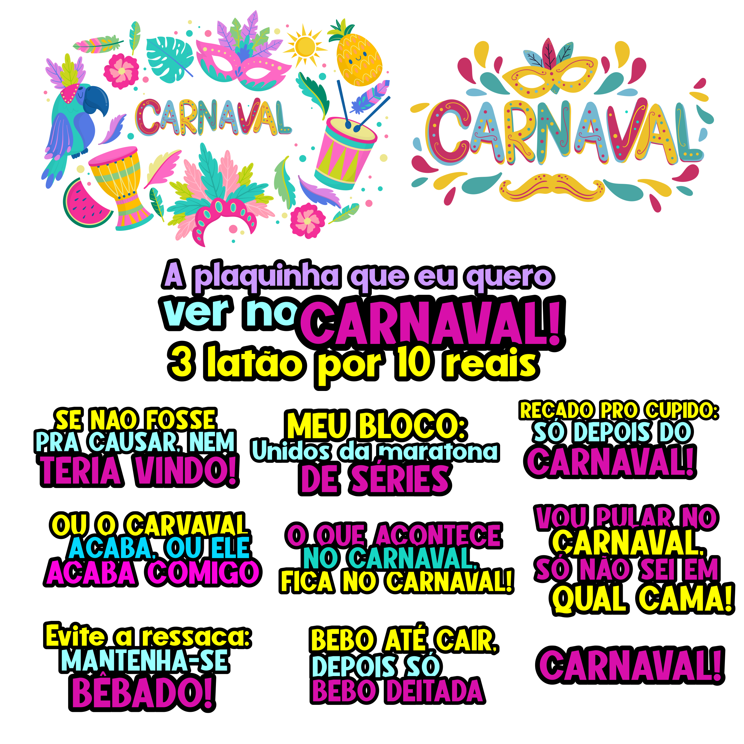Kit Digital Flork Carnaval em Png 3