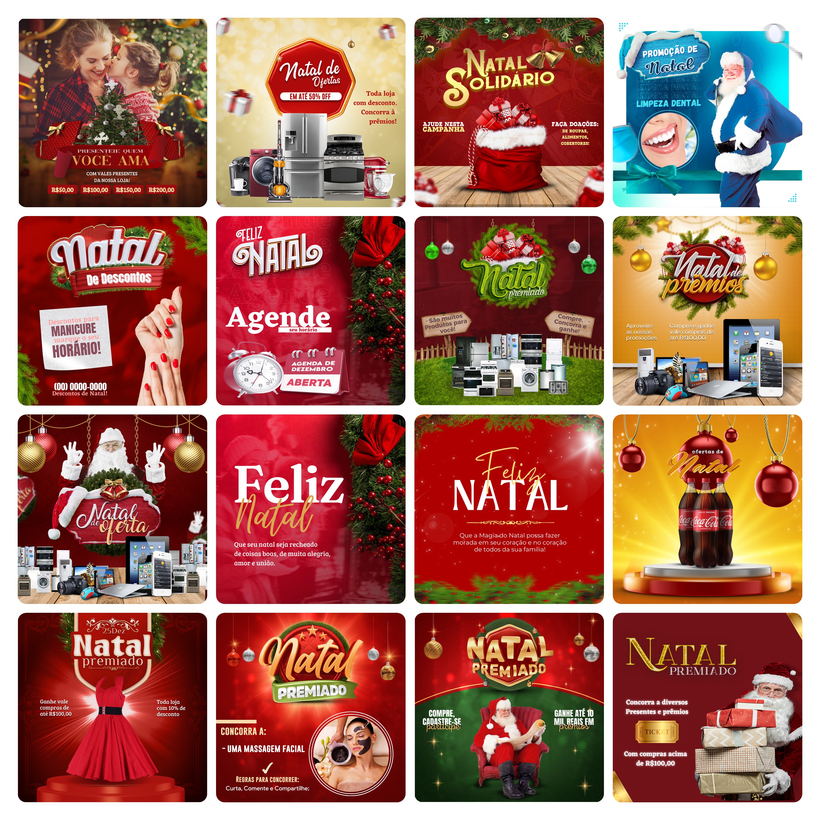 Pack Canva Natal Templates Editável 108 Artes + Bônus 1
